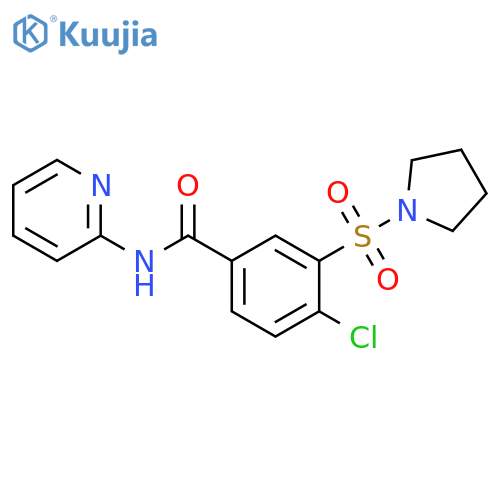 4-chloro-N-(pyridin-2-yl)-3-(pyrrolidine-1-sulfonyl)benzamide structure