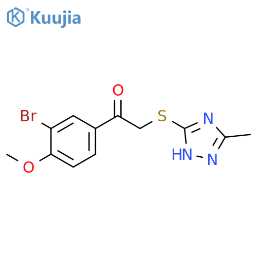 Ethanone, 1-(3-bromo-4-methoxyphenyl)-2-[(3-methyl-1H-1,2,4-triazol-5-yl)thio]- structure
