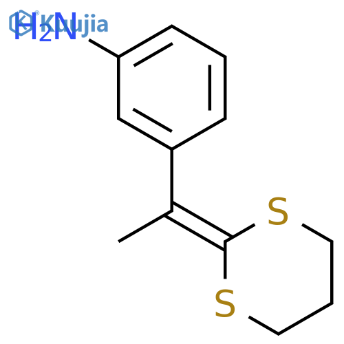 Benzenamine, 3-[1-(1,3-dithian-2-ylidene)ethyl]- structure