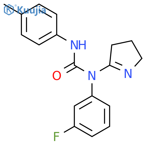 3-(3,4-dihydro-2H-pyrrol-5-yl)-3-(3-fluorophenyl)-1-(4-methylphenyl)urea structure