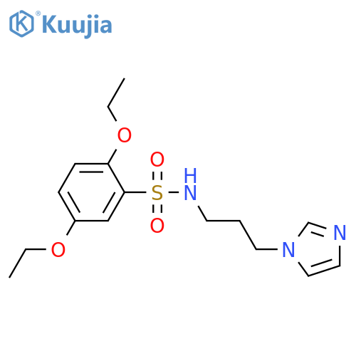 2,5-diethoxy-N-3-(1H-imidazol-1-yl)propylbenzene-1-sulfonamide structure