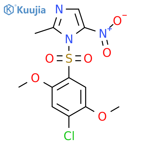 1-(4-chloro-2,5-dimethoxybenzenesulfonyl)-2-methyl-5-nitro-1H-imidazole structure