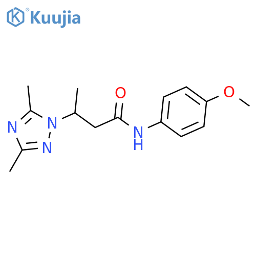 3-(3,5-dimethyl-1H-1,2,4-triazol-1-yl)-N-(4-methoxyphenyl)butanamide structure