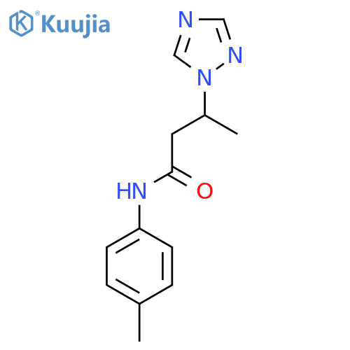 N-(4-methylphenyl)-3-(1H-1,2,4-triazol-1-yl)butanamide structure