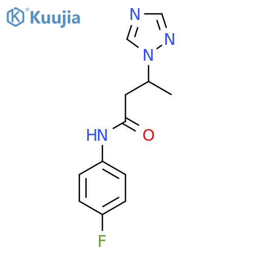 N-(4-fluorophenyl)-3-(1H-1,2,4-triazol-1-yl)butanamide structure