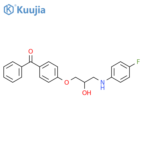 1-(4-benzoylphenoxy)-3-(4-fluorophenyl)aminopropan-2-ol structure