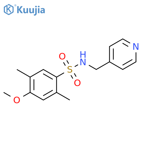 4-methoxy-2,5-dimethyl-N-(pyridin-4-yl)methylbenzene-1-sulfonamide structure