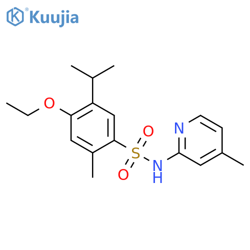 4-ethoxy-2-methyl-N-(4-methylpyridin-2-yl)-5-(propan-2-yl)benzene-1-sulfonamide structure