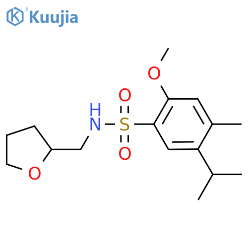 2-methoxy-4-methyl-N-(oxolan-2-yl)methyl-5-(propan-2-yl)benzene-1-sulfonamide structure