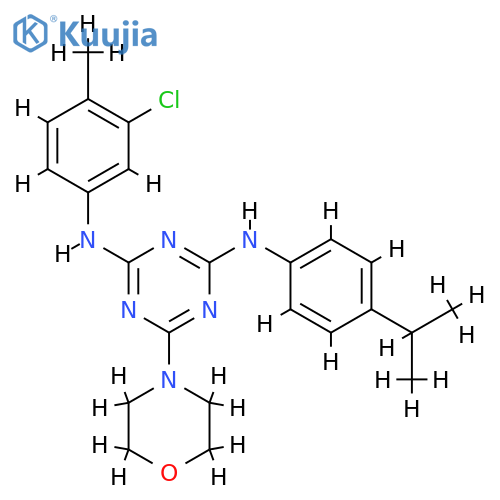 N2-(3-chloro-4-methylphenyl)-6-(morpholin-4-yl)-N4-4-(propan-2-yl)phenyl-1,3,5-triazine-2,4-diamine structure