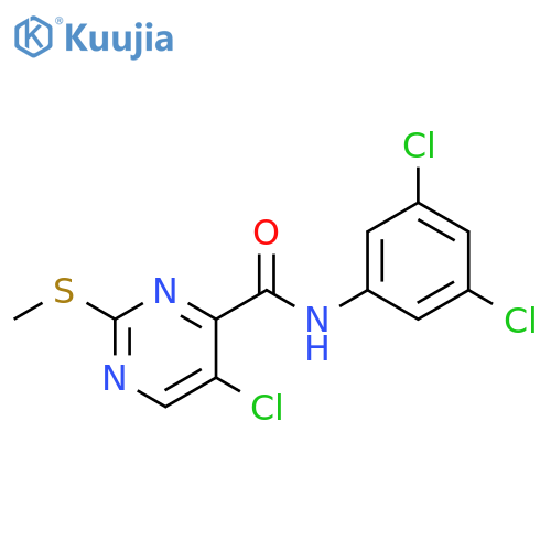 5-chloro-N-(3,5-dichlorophenyl)-2-(methylsulfanyl)pyrimidine-4-carboxamide structure