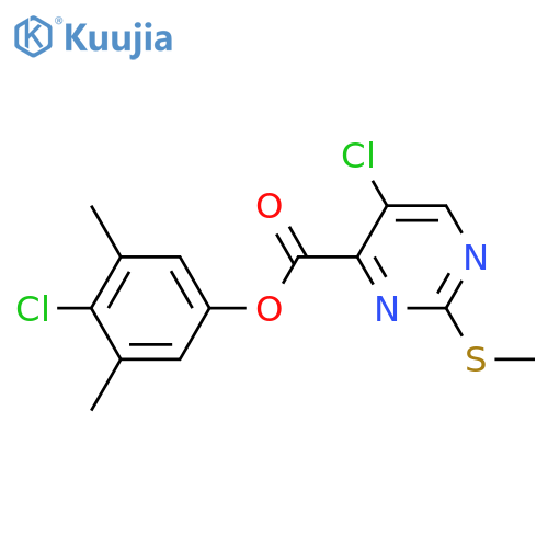 4-chloro-3,5-dimethylphenyl 5-chloro-2-(methylsulfanyl)pyrimidine-4-carboxylate structure