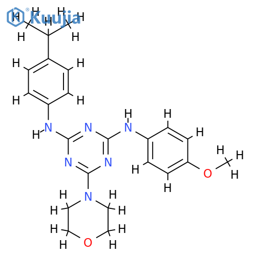 N2-(4-methoxyphenyl)-6-(morpholin-4-yl)-N4-4-(propan-2-yl)phenyl-1,3,5-triazine-2,4-diamine structure
