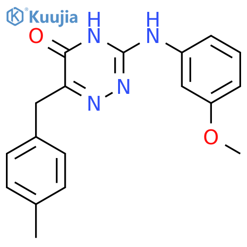 3-(3-methoxyphenyl)amino-6-(4-methylphenyl)methyl-4,5-dihydro-1,2,4-triazin-5-one structure