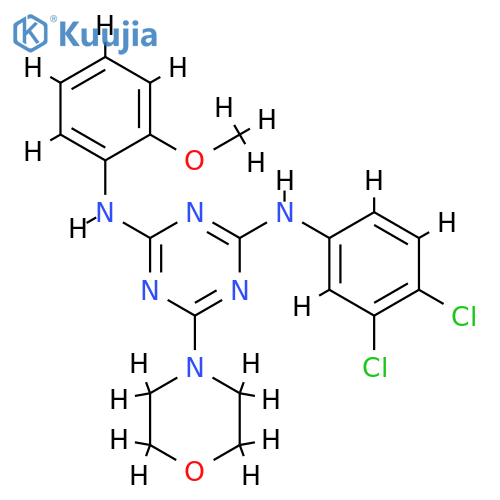 N2-(3,4-dichlorophenyl)-N4-(2-methoxyphenyl)-6-(morpholin-4-yl)-1,3,5-triazine-2,4-diamine structure