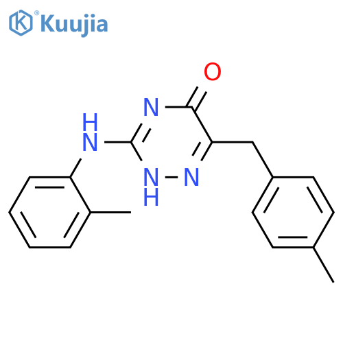 3-(2-methylphenyl)amino-6-(4-methylphenyl)methyl-4,5-dihydro-1,2,4-triazin-5-one structure