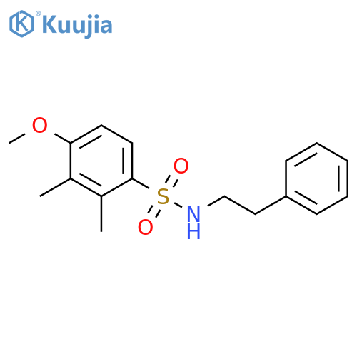 4-methoxy-2,3-dimethyl-N-(2-phenylethyl)benzene-1-sulfonamide structure