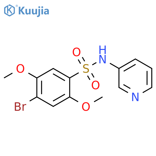 4-bromo-2,5-dimethoxy-N-(pyridin-3-yl)benzene-1-sulfonamide structure