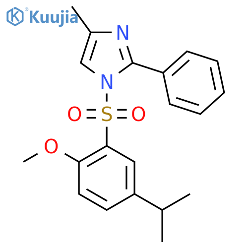 1-2-methoxy-5-(propan-2-yl)benzenesulfonyl-4-methyl-2-phenyl-1H-imidazole structure