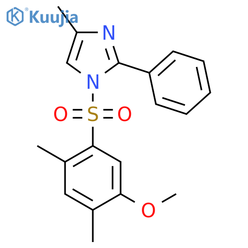 1-(5-methoxy-2,4-dimethylbenzenesulfonyl)-4-methyl-2-phenyl-1H-imidazole structure
