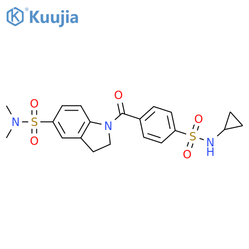 1-4-(cyclopropylsulfamoyl)benzoyl-N,N-dimethyl-2,3-dihydro-1H-indole-5-sulfonamide structure