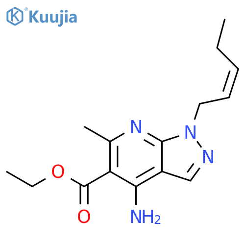 1H-Pyrazolo[3,4-b]pyridine-5-carboxylic acid, 4-amino-6-methyl-1-(2-pentenyl)-, ethyl ester, (Z)- (9CI) structure