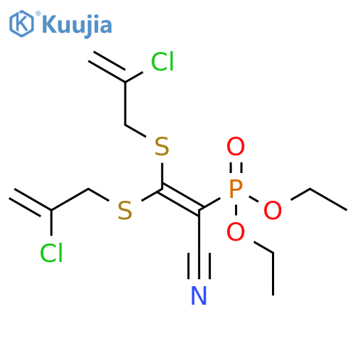 Phosphonic acid, [2,2-bis[(2-chloro-2-propenyl)thio]-1-cyanoethenyl]-, diethyl ester (9CI) structure