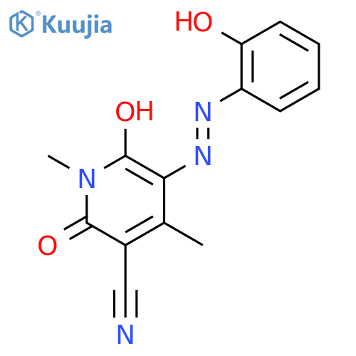 3-Pyridinecarbonitrile,1,2-dihydro-6-hydroxy-5-[2-(2-hydroxyphenyl)diazenyl]-1,4-dimethyl-2-oxo- structure