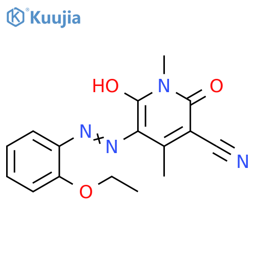 3-Pyridinecarbonitrile,5-[2-(2-ethoxyphenyl)diazenyl]-1,2-dihydro-6-hydroxy-1,4-dimethyl-2-oxo- structure