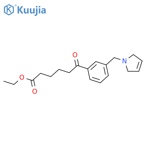 Ethyl 6-oxo-6-3-(3-pyrrolinomethyl)phenylhexanoate structure