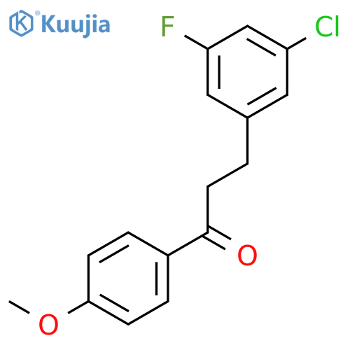 3-(3-chloro-5-fluoro-phenyl)-1-(4-methoxyphenyl)propan-1-one structure