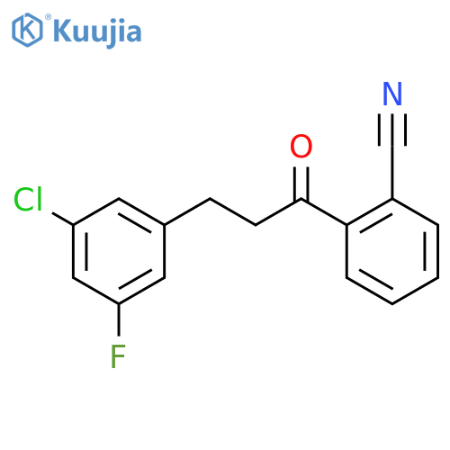 2-[3-(3-chloro-5-fluorophenyl)propanoyl]benzonitrile structure