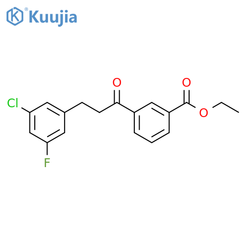 ethyl 3-[3-(3-chloro-5-fluoro-phenyl)propanoyl]benzoate structure