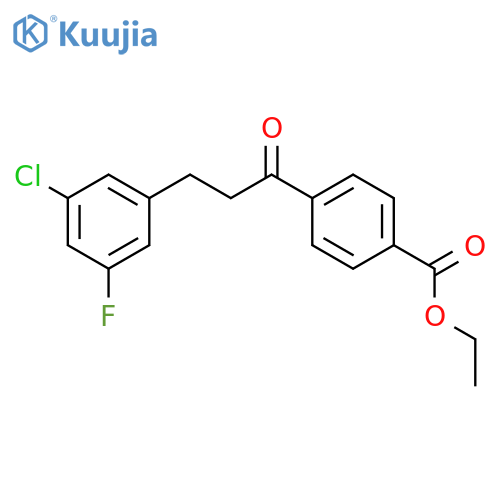 ethyl 4-[3-(3-chloro-5-fluoro-phenyl)propanoyl]benzoate structure