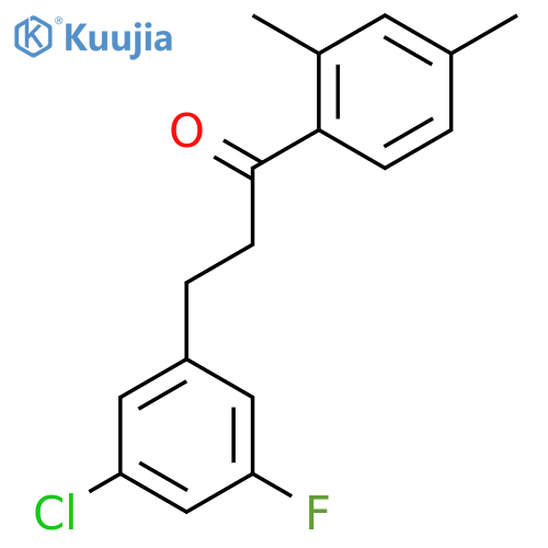 3-(3-chloro-5-fluorophenyl)-1-(2,4-dimethylphenyl)propan-1-one structure