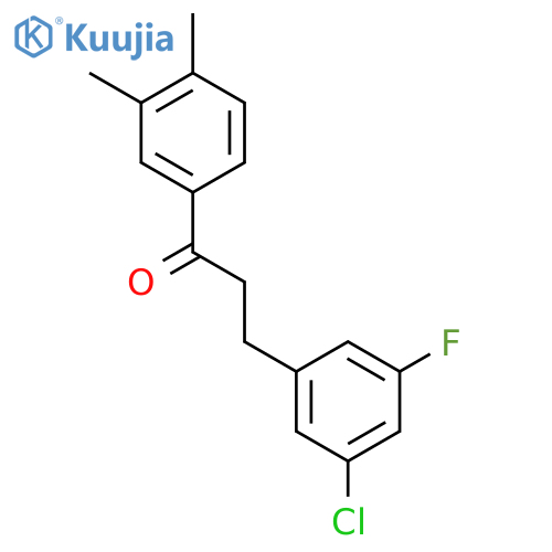 3-(3-chloro-5-fluoro-phenyl)-1-(3,4-dimethylphenyl)propan-1-one structure