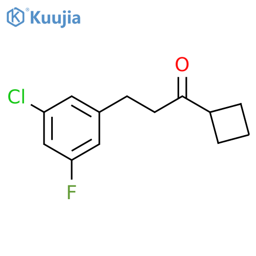 3-(3-chloro-5-fluoro-phenyl)-1-cyclobutyl-propan-1-one structure