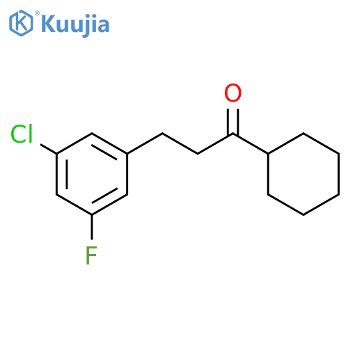 3-(3-chloro-5-fluorophenyl)-1-cyclohexylpropan-1-one structure