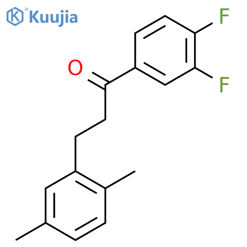 1-(3,4-difluorophenyl)-3-(2,5-dimethylphenyl)propan-1-one structure