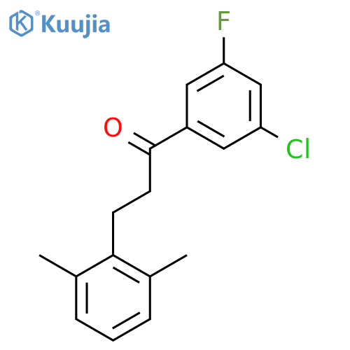 1-(3-chloro-5-fluorophenyl)-3-(2,6-dimethylphenyl)propan-1-one structure