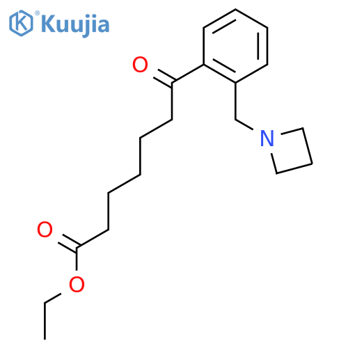 Ethyl 7-2-(azetidinomethyl)phenyl-7-oxoheptanoate structure