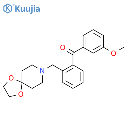 [2-(1,4-dioxa-8-azaspiro[4.5]decan-8-ylmethyl)phenyl]-(3-methoxyphenyl)methanone structure