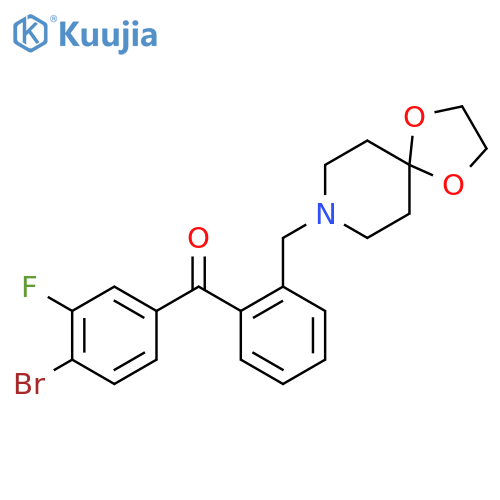(4-bromo-3-fluorophenyl)-[2-(1,4-dioxa-8-azaspiro[4.5]decan-8-ylmethyl)phenyl]methanone structure