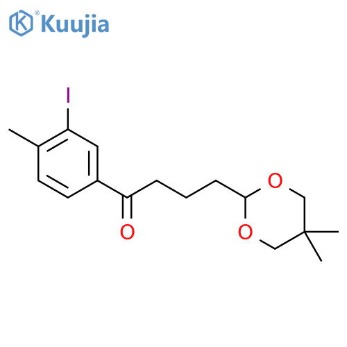 4-(5,5-Dimethyl-1,3-dioxan-2-yl)-3'-iodo-4'-methylbutyrophenone structure