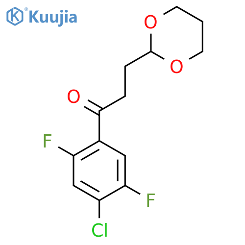 1-(4-chloro-2,5-difluoro-phenyl)-3-(1,3-dioxan-2-yl)propan-1-one structure