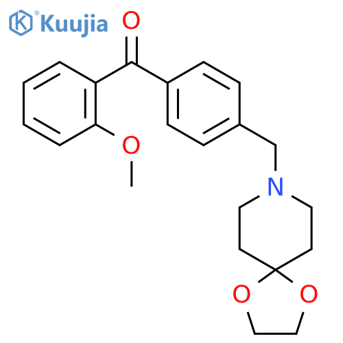 4'-[8-(1,4-dioxa-8-azaspiro[4.5]decyl)methyl]-2-methoxy benzophenone structure