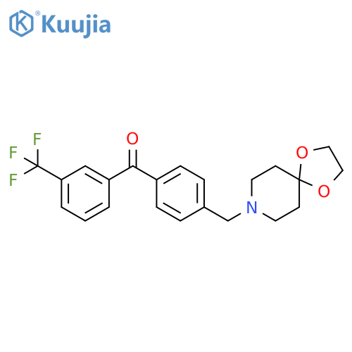 [4-(1,4-dioxa-8-azaspiro[4.5]decan-8-ylmethyl)phenyl]-[3-(trifluoromethyl)phenyl]methanone structure