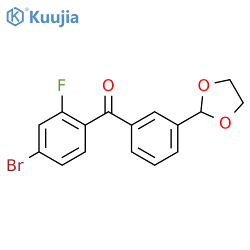 (4-bromo-2-fluorophenyl)-[3-(1,3-dioxolan-2-yl)phenyl]methanone structure