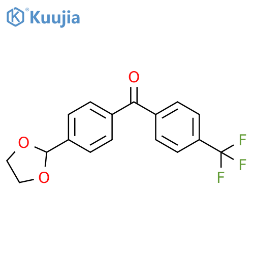 [4-(1,3-dioxolan-2-yl)phenyl]-[4-(trifluoromethyl)phenyl]methanone structure
