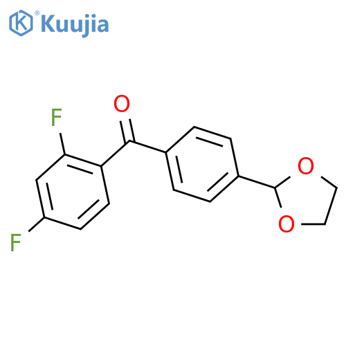 (2,4-difluorophenyl)-[4-(1,3-dioxolan-2-yl)phenyl]methanone structure
